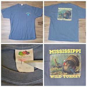 Vtg Fruit Of The Loom Mississippi Wild Turkey Bourbon T-shirt James Hautman